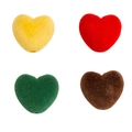 Perles en forme de cœur floqué coloré pour accessoires DIY et bijoux en quatre couleurs - Perle de Cœur / Couleur Aléatoire