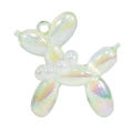 Iridescent bubble jelly balloon dog charm with hanging loop for DIY jewelry making - With Pearl / Bubble Green