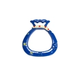 Dark blue lucky bag spring ring buckle with embossed Fu character for DIY keychains - Blessing Bag / Sapphire Blue