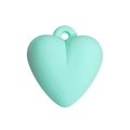Matte mint green frosted heart-shaped acrylic pendant charm with top hole for DIY keychain - Green