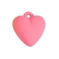Pink heart-shaped acrylic pendant with a matte frosted finish and integrated hanging hole - Rose Red