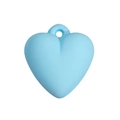 Sky blue matte heart pendant with top hole for DIY jewelry making and keychains - Blue