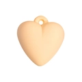 Matte beige acrylic heart pendant with pre-drilled hole for DIY jewelry making - Grapefruit