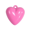 Pink heart pendant with glossy finish and circular loop for DIY jewelry and keychain - Light Rose Red
