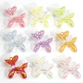 Set of 9 iridescent jelly balloon dog charms with pearl collars for DIY keychains - Jelly Random Multicolor