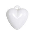 Polished white acrylic heart charm with integrated top ring for DIY jewelry making - White