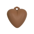 Matte brown acrylic heart-shaped charm with top hanging hole for DIY crafts and keychains - Brown