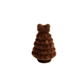 Dark brown flocked Christmas tree bead with velvety texture for DIY jewelry making - Christmas Tree / Brown