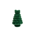 Green flocked Christmas tree bead with a soft texture for DIY jewelry making - Christmas Tree / Dark Green