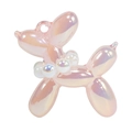 Charming iridescent pink-purple balloon dog pendant with a pearl collar for DIY crafts - Jelly Pink