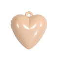 Frosted acrylic heart charm in light beige finish for DIY keychains and bags - Milk Tea