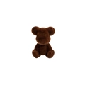 Perle d'ours floquée marron avec trou vertical pour lanière de téléphone et porte-clés DIY - Ours / Marron