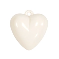 Minimalist cream acrylic heart-shaped charm with glossy finish and top hanging hole - Beige