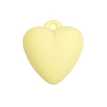 Matte light yellow acrylic heart pendant with pre-drilled hole for DIY crafts - Light Yellow