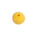 Perle en mousse floquée jaune avec trou vertical pour porte-clés et accessoires - Perles rondes / Jaune