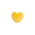 Perle en forme de cœur floqué jaune avec texture velours pour accessoires de bricolage - Perle de Cœur / Jaune