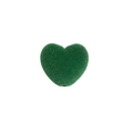 Perle de cœur floquée vert foncé pour bijoux DIY avec texture veloutée effet mousse - Perle de Cœur / Vert Foncé