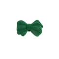 Barrette nœud vert foncé floqué avec texture peluche douce pour accessoires DIY - Nœud / Vert Foncé