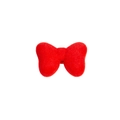 Accessoire DIY avec nœud papillon rouge en velours floqué et texture douce - Gros Nœud Blanc / Rouge