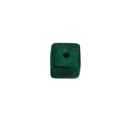 Perle cube floquée vert foncé avec trou central pour la création de bijoux DIY - Carré / Vert Foncé
