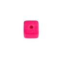 Perle floquée rose carrée avec trou central pour la fabrication de bijoux DIY et artisanat - Carré / Rouge Rose