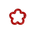 Roter Blumen-Federring mit polierter farbiger Lackierung für DIY-Schlüsselanhänger - Fünfblättrige Blume / Rot