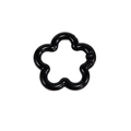 Schwarzer Karabinerhaken in Blumenform aus Metall für DIY-Schlüsselanhänger und Taschen - Fünfblättrige Blume / Schwarz