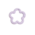 Hebilla de anillo de resorte con forma de flor lavanda y acabado en metal mate - Flor de cinco pétalos / Violeta Claro