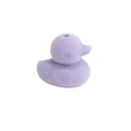 Cute purple flocked duckling bead accessory with hole for keychains and jewelry making - Duck / Flocked Purple