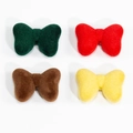 Lot de nœuds papillon floqués en vert foncé, rouge, marron et jaune pour loisirs créatifs - Gros Nœud Blanc / Couleur Aléatoire