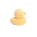 Cute yellow flocked duck bead for keychains and jewelry with soft matte velvet texture - Duck / Flocked Yellow