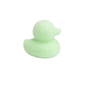 Cute light green flocked duck-shaped bead accessory with a vertical hole for DIY jewelry - Duck / Flocked Green