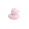 Pink flocked duck bead with top hole for DIY jewelry making and keychain accessories - Duck / Flocked Pink