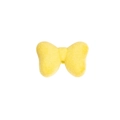 Nœud floqué jaune avec trou central pour la création de bijoux et accessoires DIY - Gros Nœud Blanc / Jaune