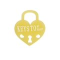 Yellow acrylic heart lock charm with Keys to My Heart text for DIY accessories - Heart Lock / Yellow