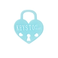 Light blue translucent acrylic heart charm with Keys to My Heart text for DIY keychain - Heart Lock / Blue