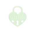 Mint green heart lock acrylic charm with Keys to My Heart text for DIY jewelry - Heart Lock / Mint Green