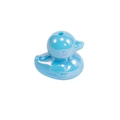 Perlina a forma di anatra blu iridescente con foro per gioielli fai-da-te e portachiavi - Anatra / Placcato Blu
