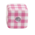Pink and white gingham pattern acrylic cube bead with center hole for DIY crafts - Grid Cube (Pink)
