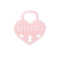Pink heart-shaped acrylic lock charm featuring Keys To My Heart text and keyhole cutout - Heart Lock / Light Pink
