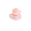 Perlina a forma di papera rosa floccata con finitura perlata per gioielli fai da te - Anatra / Perlato Rosa Chiaro