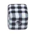 Single acrylic cube bead with black and white checkerboard pattern for DIY crafts - Grid Cube (Black)