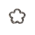 Silberner Metall-Federring in Blumenform für DIY-Schlüsselanhänger und Zubehör - Fünfblättrige Blume / Lackiert Weiß K