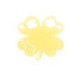 Translucent yellow acrylic four leaf clover DIY charm with My Lucky Charms text print - Four-Leaf Clover / Yellow