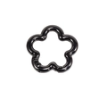 Blumenförmiger Karabinerverschluss in Gunmetal für DIY Schlüsselanhänger mit Glanzeffekt - Fünfblättrige Blume / Lackiert Waffen-Schwarz