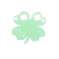 Light green acrylic four-leaf clover charm with My Lucky Charms text and small hole - Four-Leaf Clover / Creamy Green