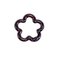 Violetter Karabinerhaken in Blumenform aus Metall für DIY-Schlüsselanhänger und Taschen - Fünfblättrige Blume / Leuchtende Farben – Schwarz