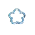 Hellblauer irisierender Blumen-Federringverschluss für DIY-Schmuck und Schlüsselanhänger - Fünfblättrige Blume / Irisierendes Blau
