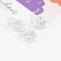 Three-piece iridescent cat paw and plum blossom resin charms for DIY jewelry making - Transparent - White