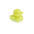 Accessorio perlina anatra floccata gialla con finitura cangiante e foro superiore - Anatra / Perlato Verde Frutta